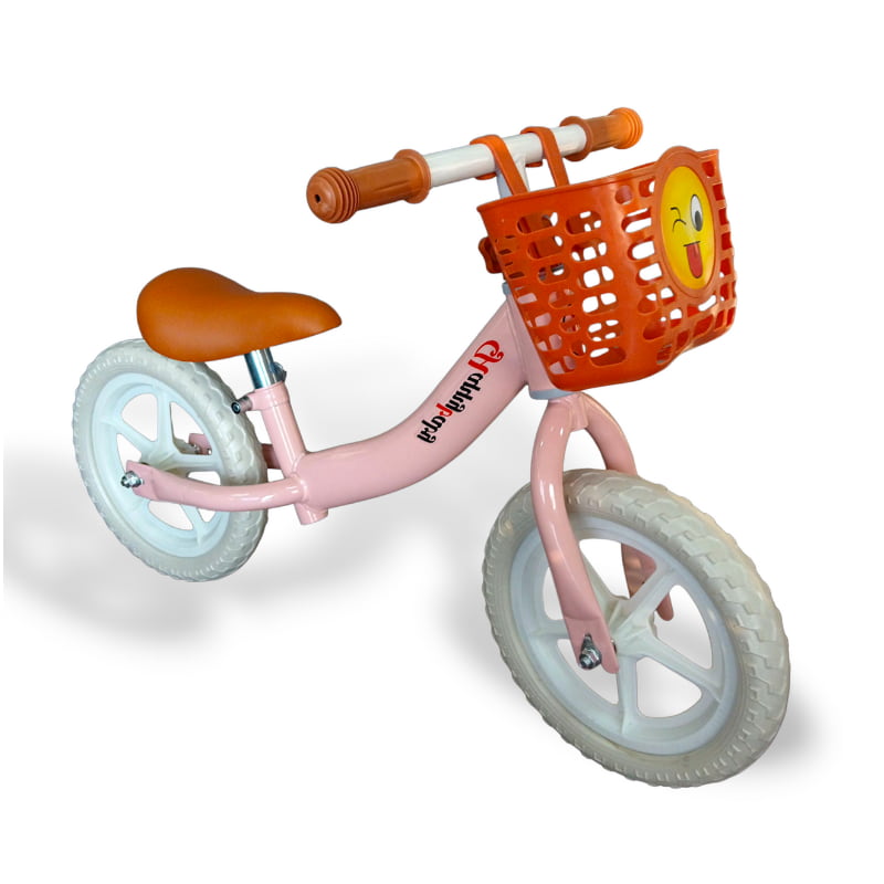 Bicicleta sin pedales con canasto